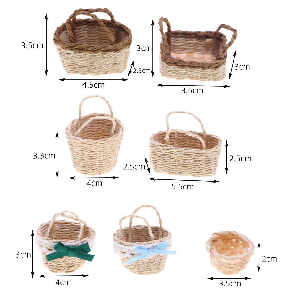 Basket Bag Wicker - 1Pc 인형 집 손으로 짠 Lafite