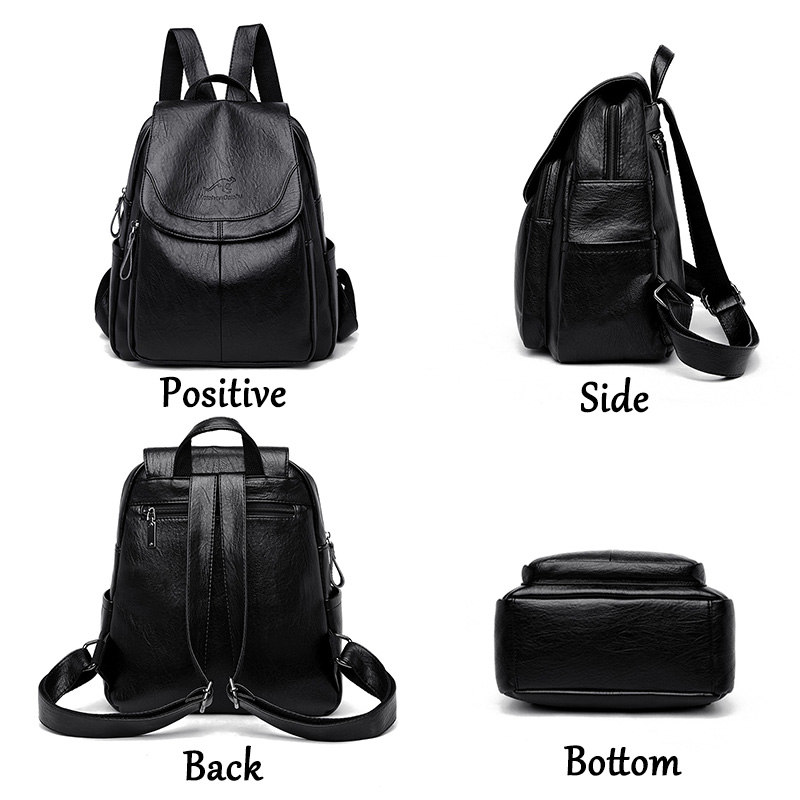 Women Bags In Sale - 빈티지 소프트 가죽 여성용 백팩 9가지