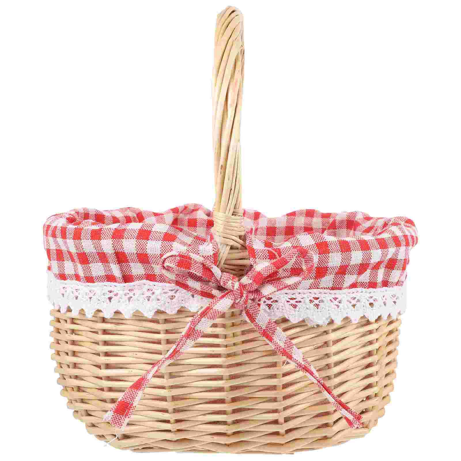 Basket Bag Wicker - Zerodeko 작은 빨간 승마 후드 바구니