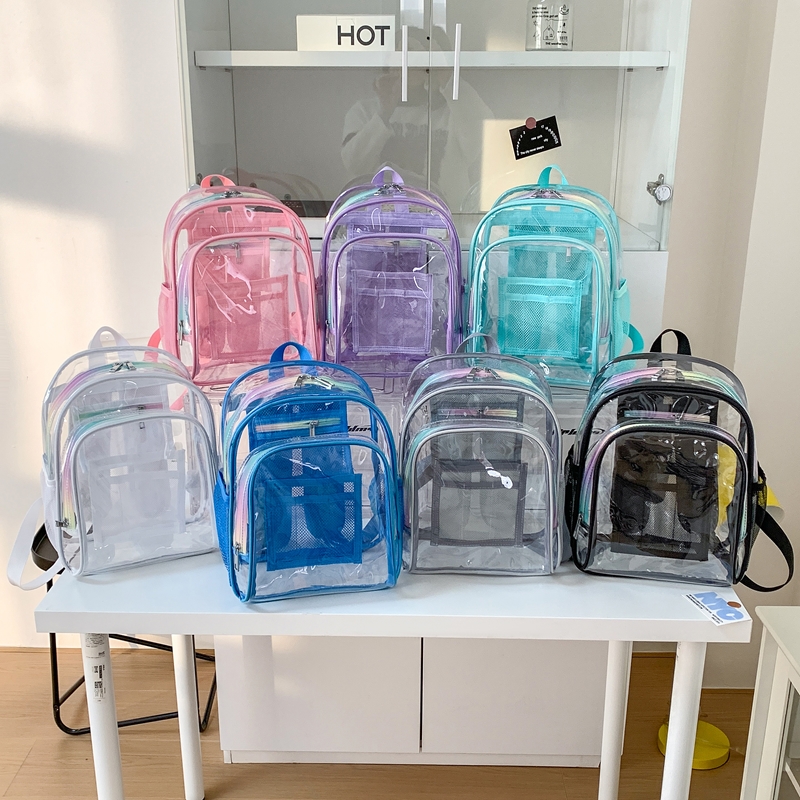 PVC 투명 지퍼 대용량 백팩 핫세일 학생용 다용도 가 - Women Bags In Sale 리뷰 및 가격