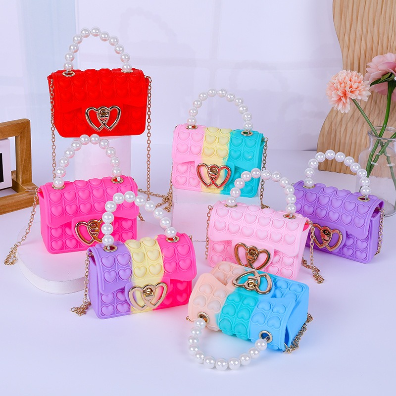 실리콘 러브 버블 젤리 백, 포퍼 압력 완화 지갑, 인 - Women Bags Offers 리뷰 및 가격