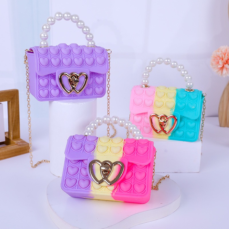 실리콘 러브 버블 젤리 백, 포퍼 압력 완화 지갑, 인 - Women Bags Offers 리뷰 및 가격