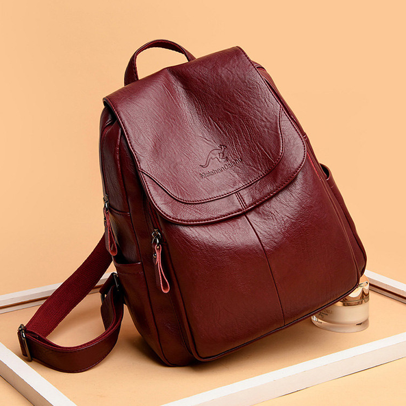 빈티지 소프트 가죽 여성용 백팩 9가지 색상 캐주얼 여 - Women Bags In Sale 리뷰 및 가격