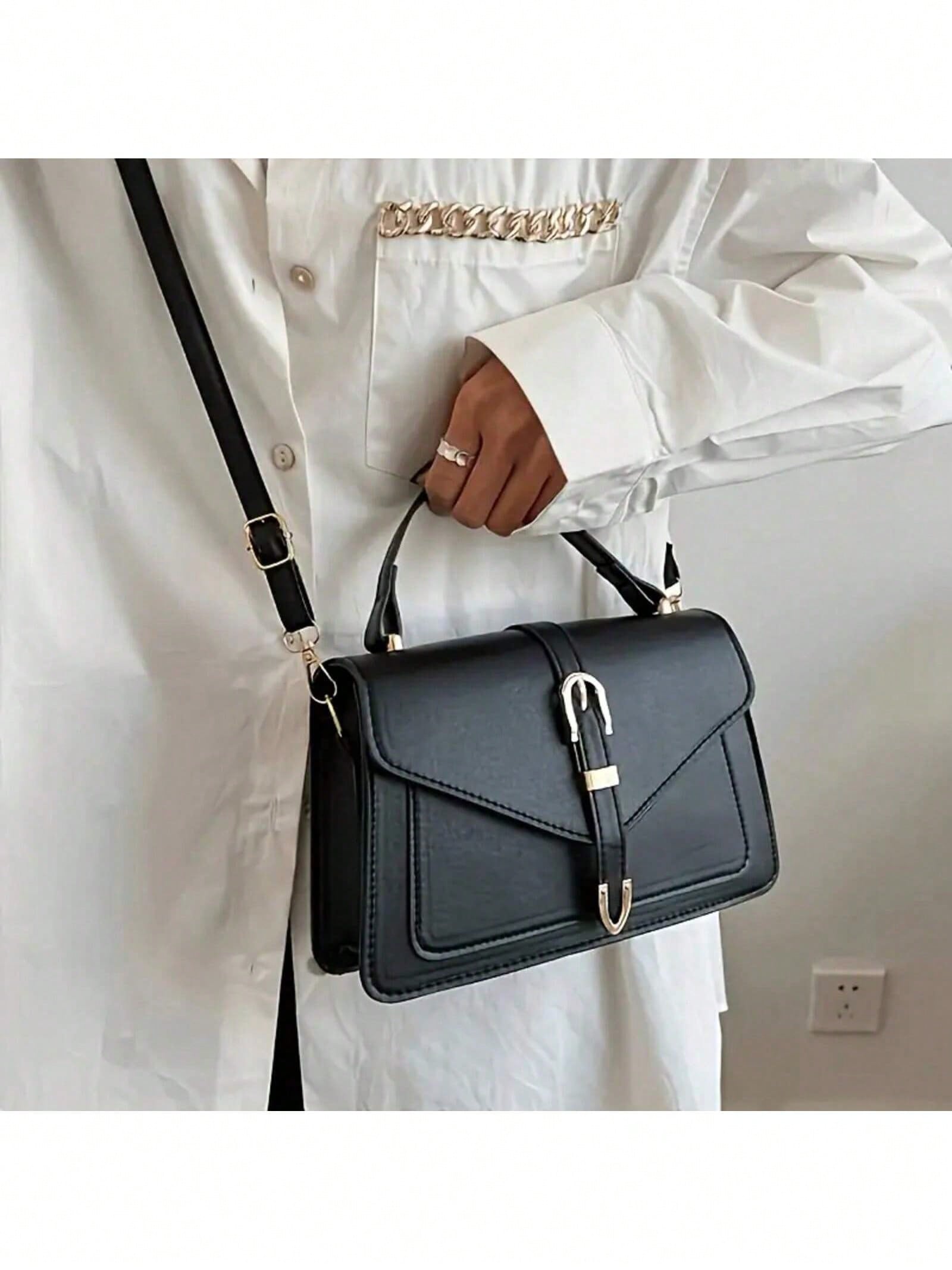 여성 PU 가죽 핸드백 우아한 플랩 스퀘어 숄더백 금속 - Women Hand Bags For Office 리뷰 및 가격