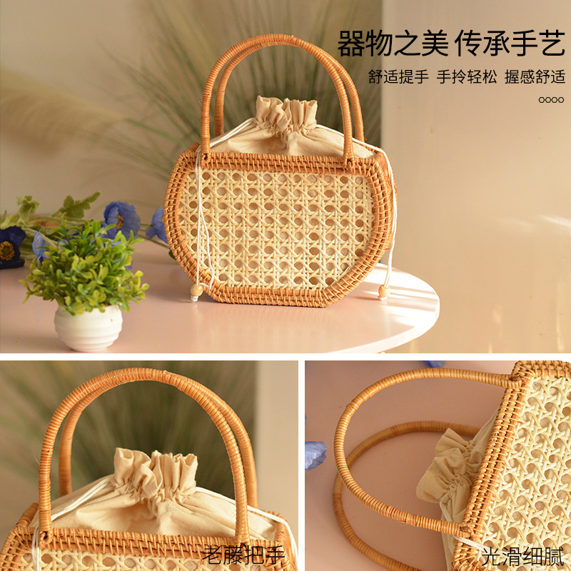 캐주얼 할로우 라탄 바구니 가방, 위커 우븐 핸드백,  - Basket Bag Wicker 리뷰 및 가격