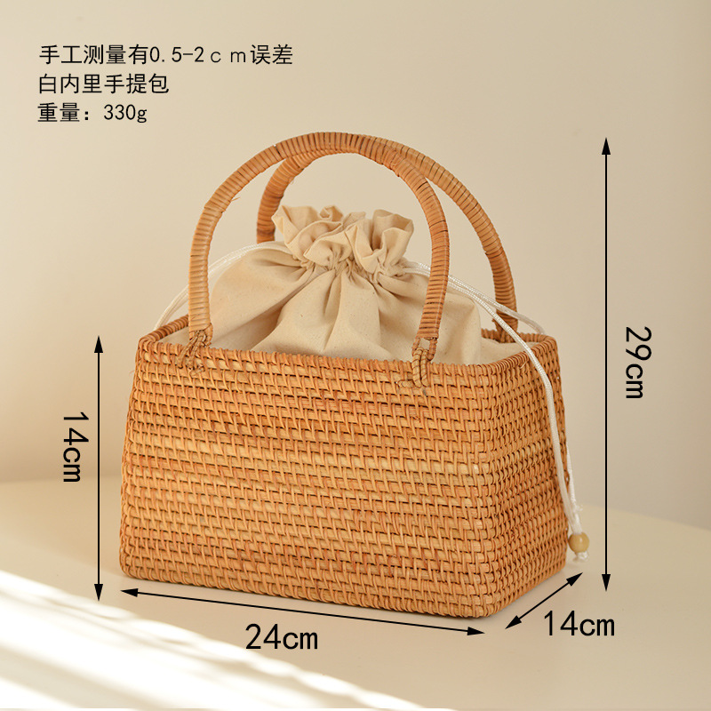 캐주얼 할로우 라탄 바구니 가방, 위커 우븐 핸드백,  - Basket Bag Wicker 리뷰 및 가격