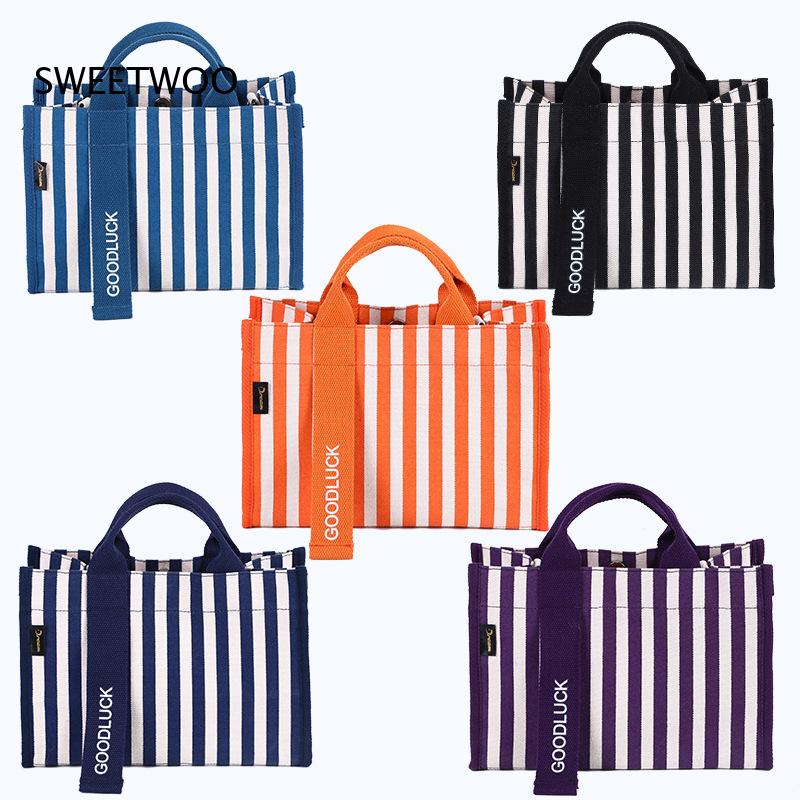 2026 세로 스트라이프 캔버스 소형 토트백 멀티 웨이 - Women Hand Bags For Office 리뷰 및 가격