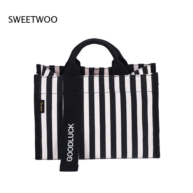 2026 세로 스트라이프 캔버스 소형 토트백 멀티 웨이 - Women Hand Bags For Office 리뷰 및 가격