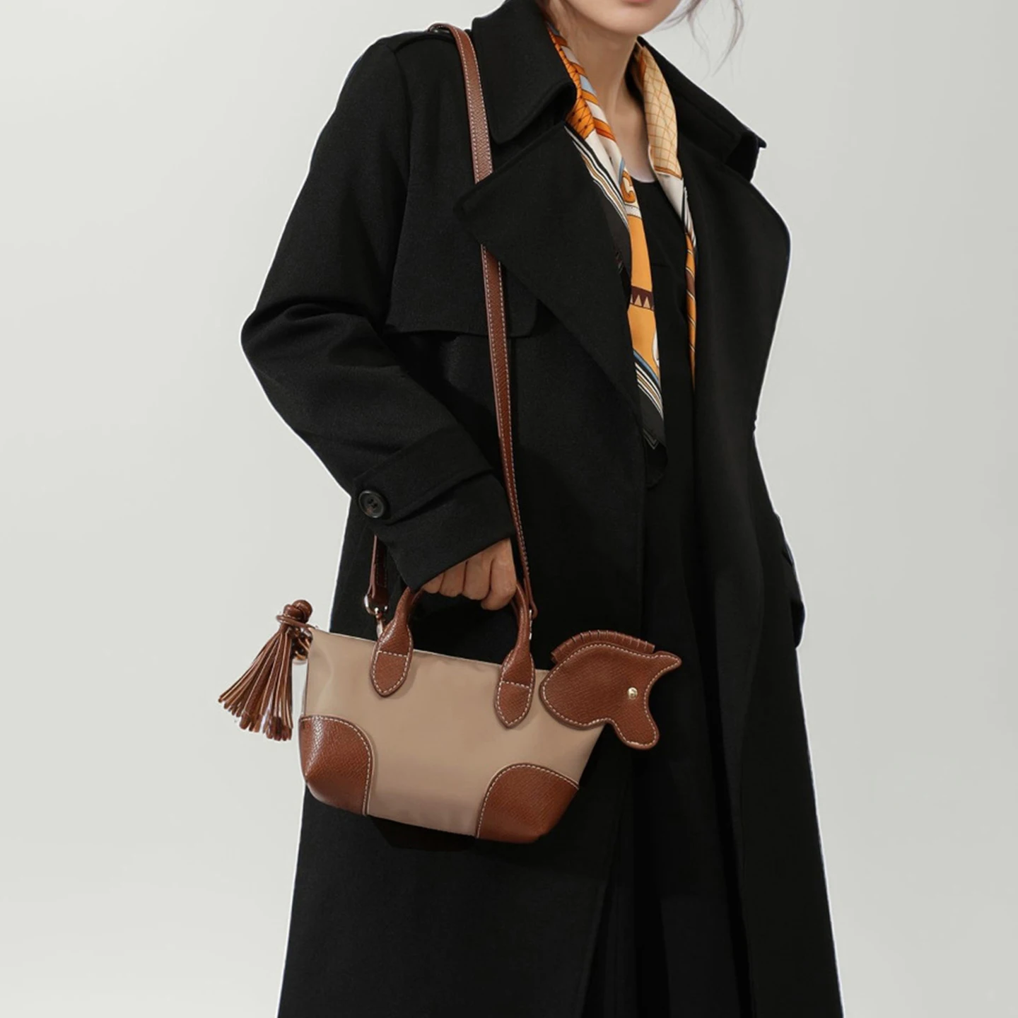 귀여운 말 장식 미니 만두 가방 나일론 컬러 블록 핸드 - Women Bags Mini 리뷰 및 가격