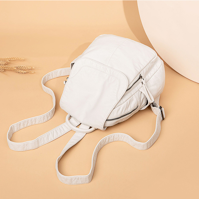 여성용 배낭 화이트 워싱 가죽 배낭, 십대 소녀용 소형 - Women Bags In Sale 리뷰 및 가격