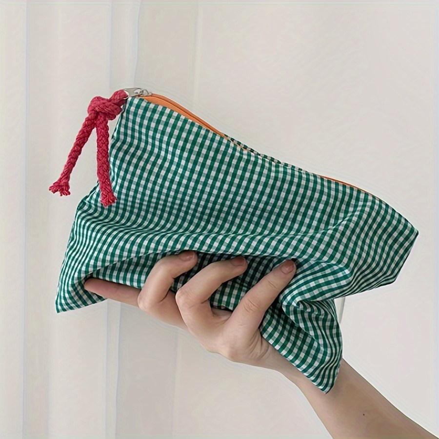 핫세일 여성 체크무늬 화장품 파우치 대용량 코튼 지퍼  - Women Bags In Sale 리뷰 및 가격
