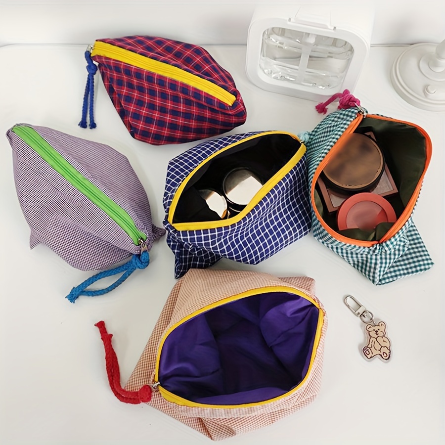 핫세일 여성 체크무늬 화장품 파우치 대용량 코튼 지퍼  - Women Bags In Sale 리뷰 및 가격