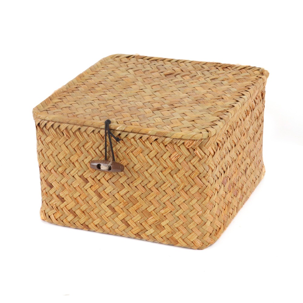 친환경 해초 위커 선반 바구니 뚜껑이 있는 직사각형 수 - Basket Bag Wicker 리뷰 및 가격