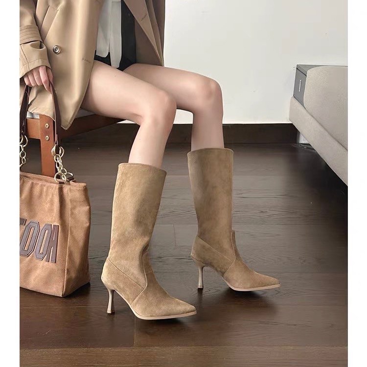 소가죽 미드캘프 모던 부츠 얇은 굽 하이힐 여성 가방  - Women Bags In Sale 리뷰 및 가격