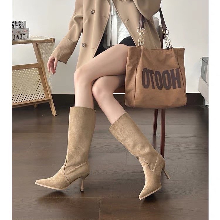 소가죽 미드캘프 모던 부츠 얇은 굽 하이힐 여성 가방  - Women Bags In Sale 리뷰 및 가격