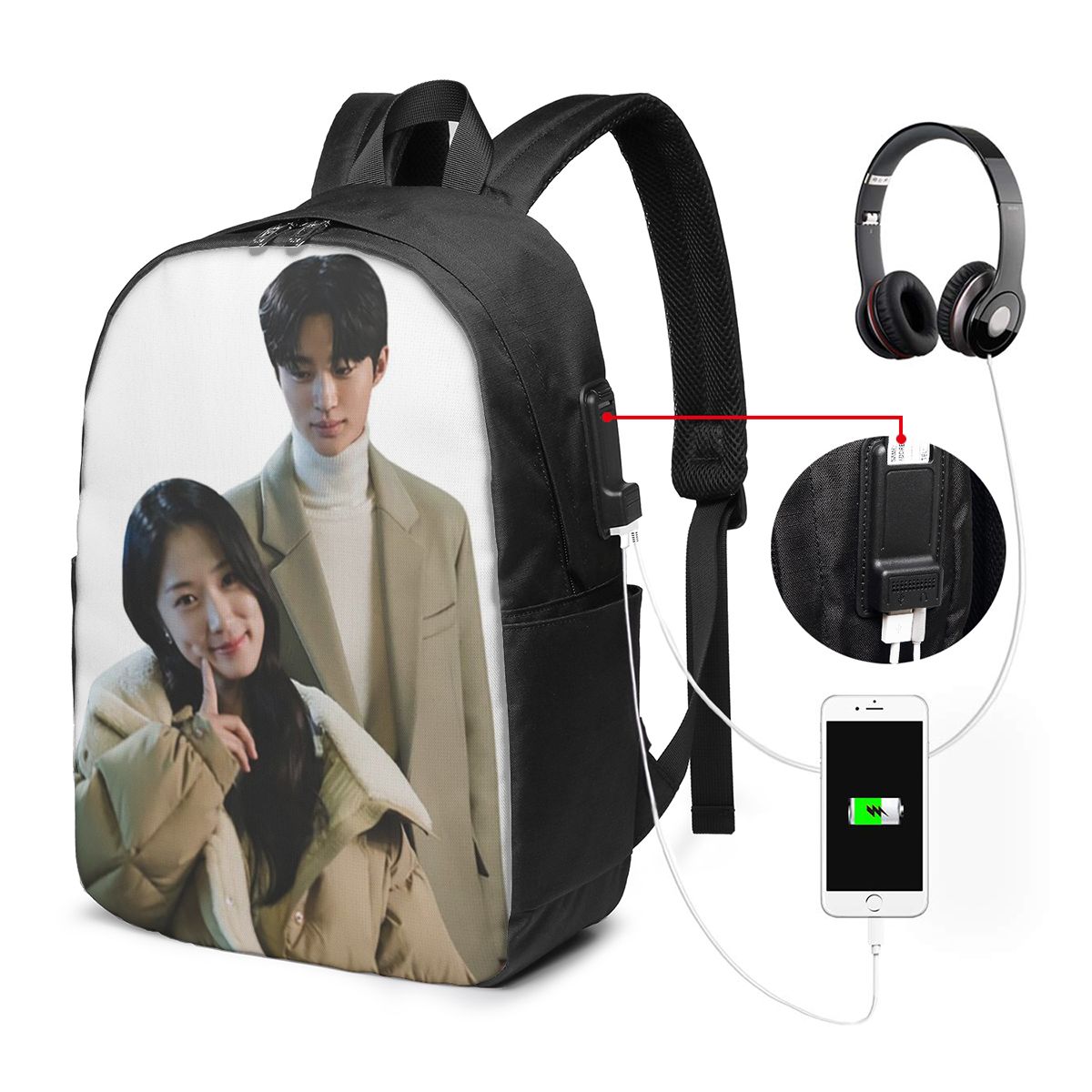Lovely Runner Kdrama Fanart 배낭 - Women Bags For Travel 리뷰 및 가격