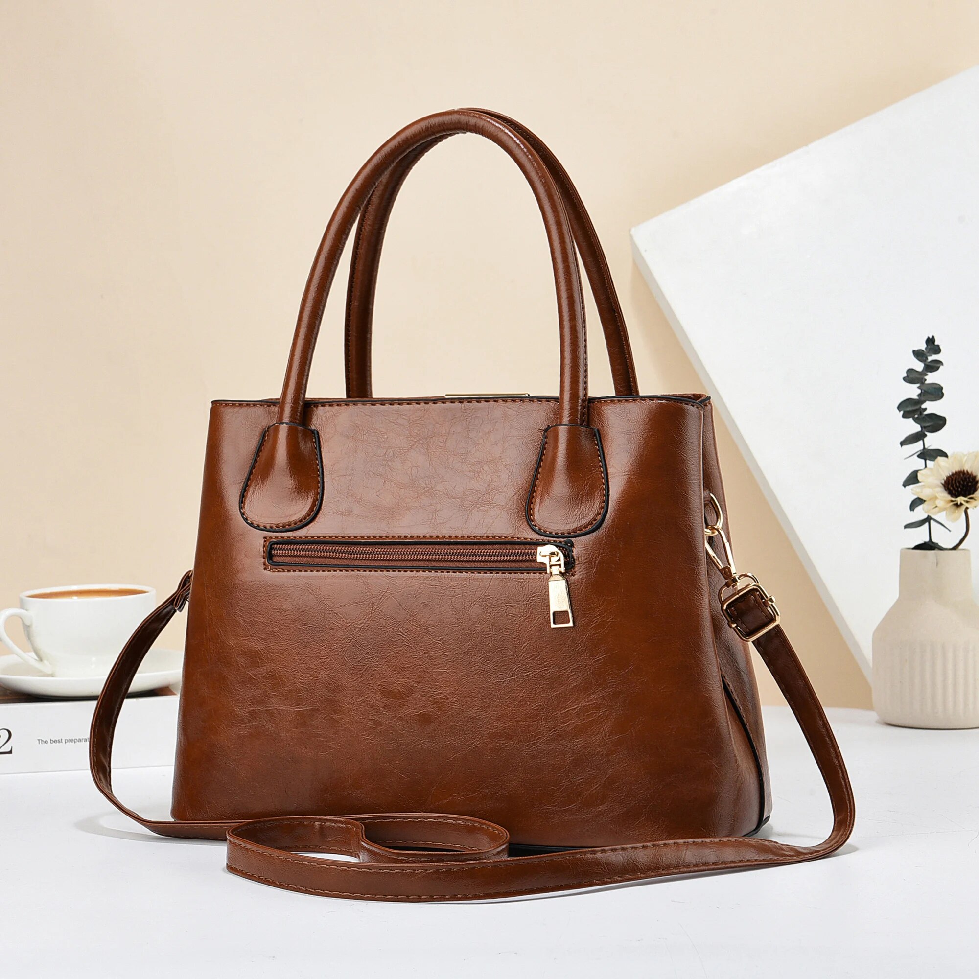 여성용 레트로 단색 핸드백, 우아한 PU 가죽 크로스바 - Women Hand Bags For Office 리뷰 및 가격