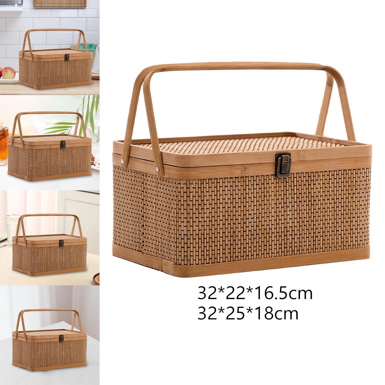 피크닉 바구니 계란 용기 손잡이가 있는 잠금식 뚜껑 선 - Basket Bag Wicker 리뷰 및 가격