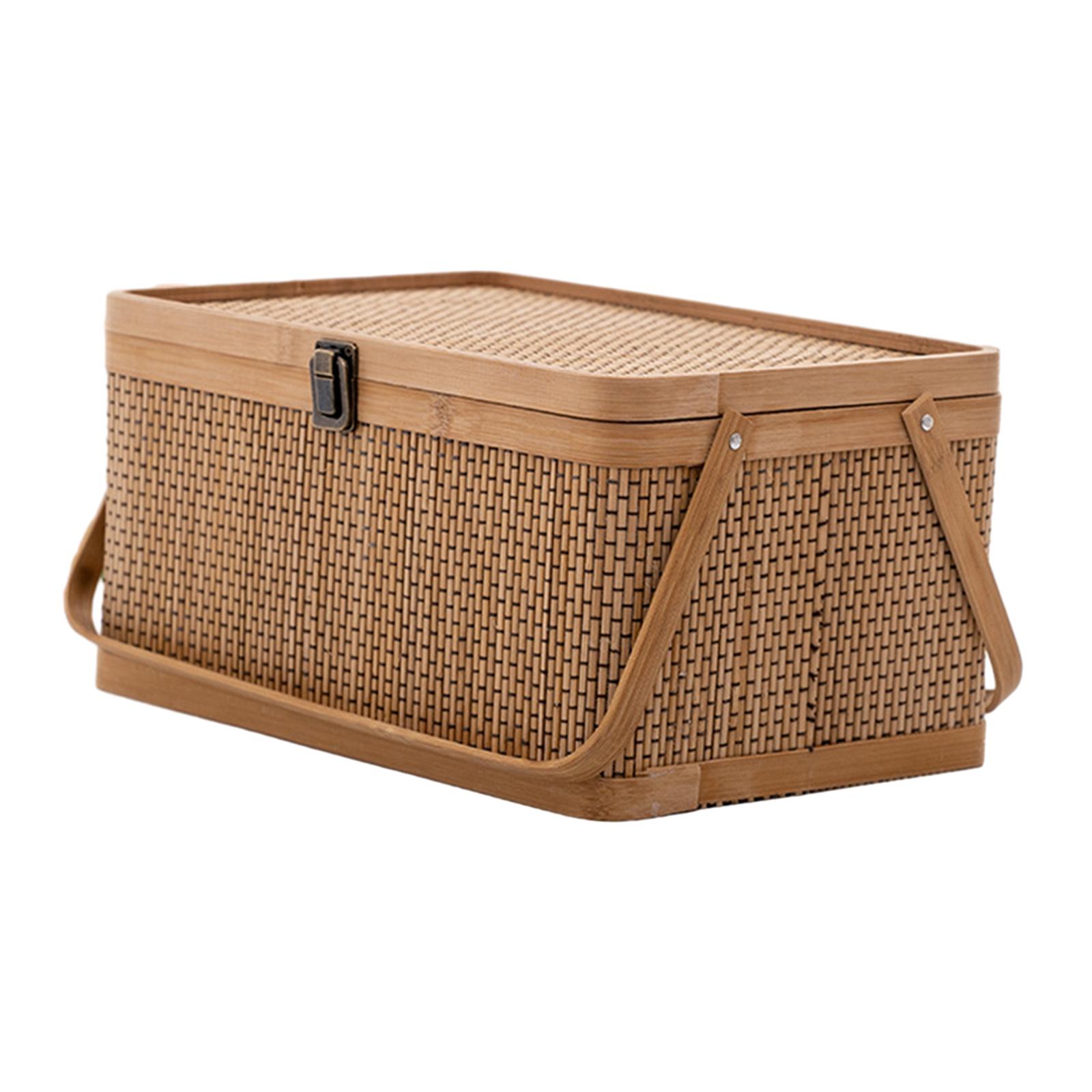 피크닉 바구니 계란 용기 손잡이가 있는 잠금식 뚜껑 선 - Basket Bag Wicker 리뷰 및 가격
