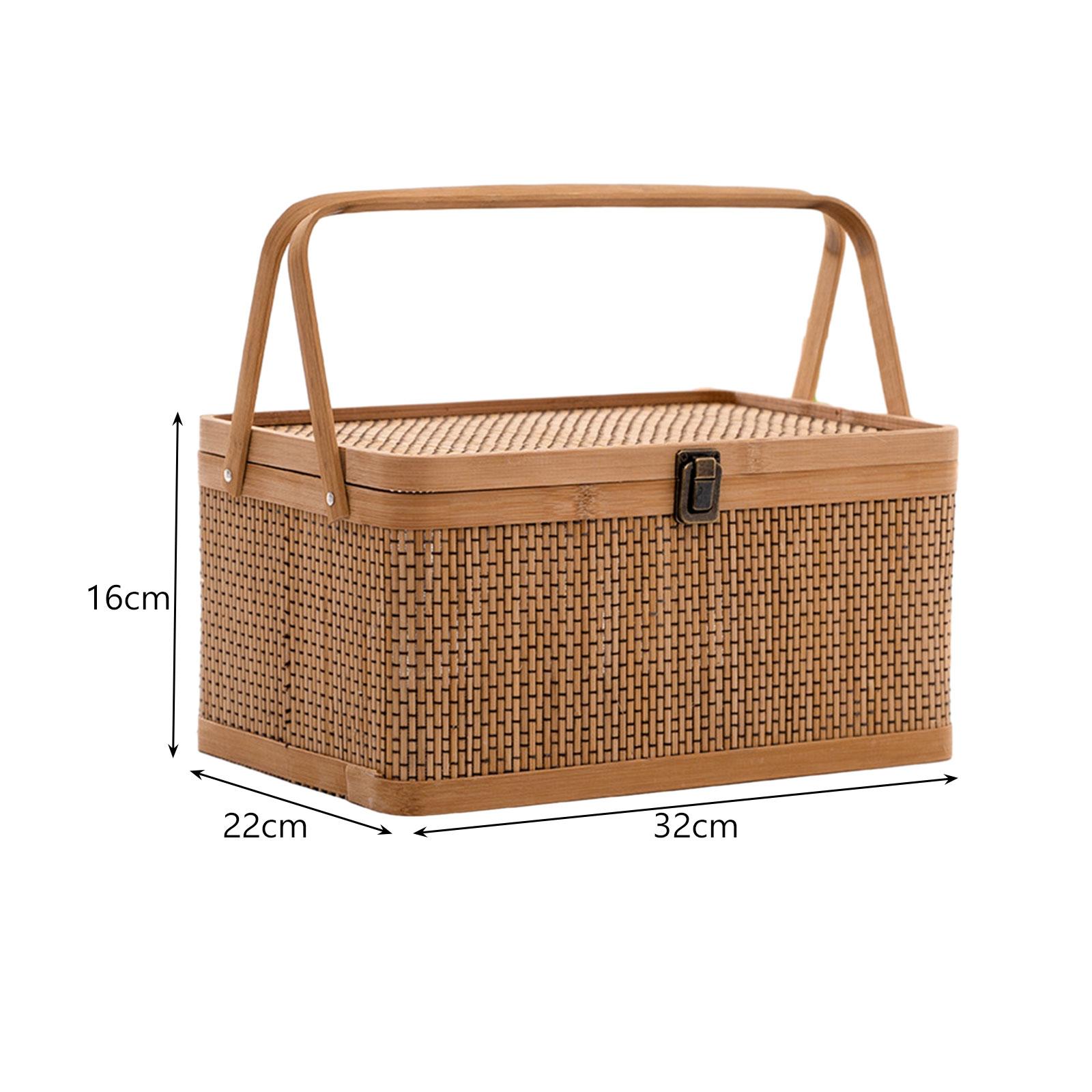 피크닉 바구니 계란 용기 손잡이가 있는 잠금식 뚜껑 선 - Basket Bag Wicker 리뷰 및 가격