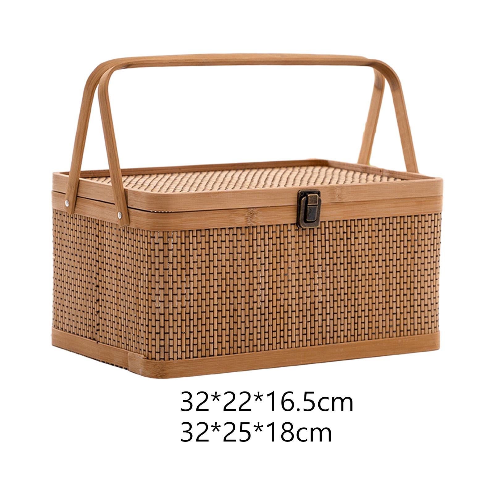 피크닉 바구니 계란 용기 손잡이가 있는 잠금식 뚜껑 선 - Basket Bag Wicker 리뷰 및 가격