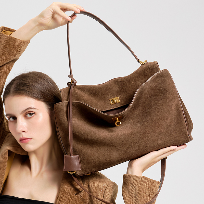 여성용 대용량 천연 가죽 가방 부드러운 스웨이드 핸드헬 - Women Hand Bags For Office 리뷰 및 가격