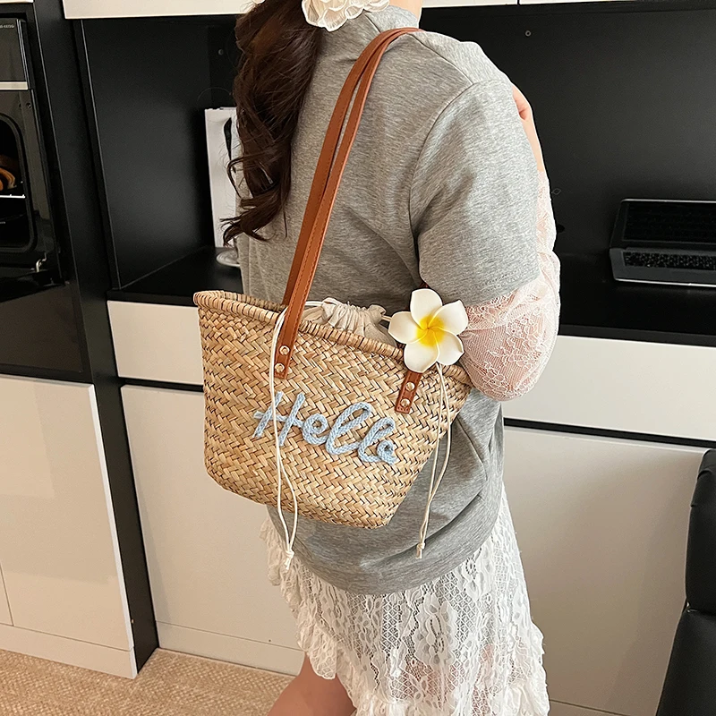 캐주얼 고리 버들 짠 바구니 가방 등나무 여성 핸드백  - Basket Bag Wicker 리뷰 및 가격